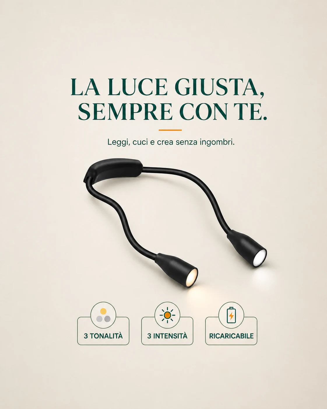 Lampada da Collo LED Ricaricabile